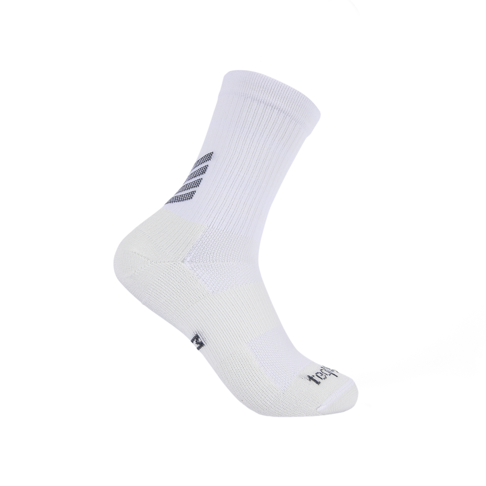 Teqnigrip Crew Sock / White - Grip Socks for Soccer, Lacrosse, Sport