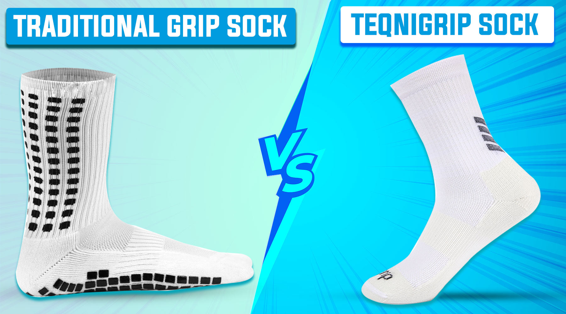 Light as Air: Teqnigrip Socks vs. Traditional Grip Socks – The Weighty Impact on Performance