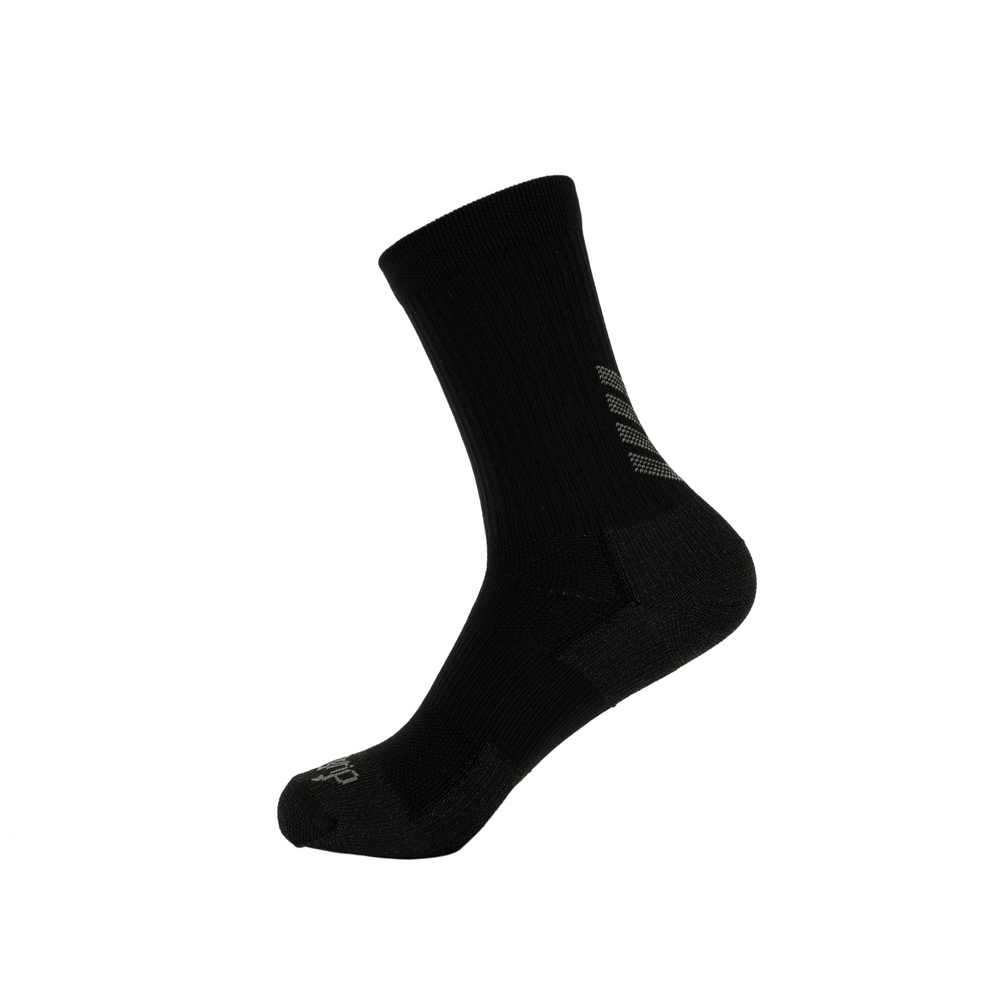 Teqnigrip Crew Sock / Black Grip Socks for Soccer, Lacrosse, Sport
